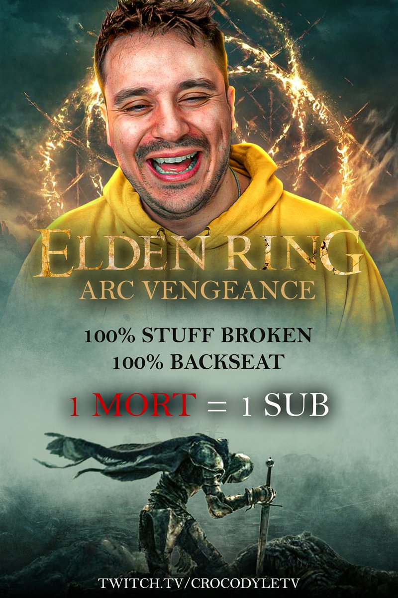 Crocodyle_TV's tweet image. NOUVEL ARC ELDEN RING DE NOEL !

- Aucune restriction
- 100% backseat des meilleurs Armes/combos
- 100% Stuff Broken
- 100% Vengeance 

🚫1 MORT = 1 SUB 🚫

Départ Samedi 19h !