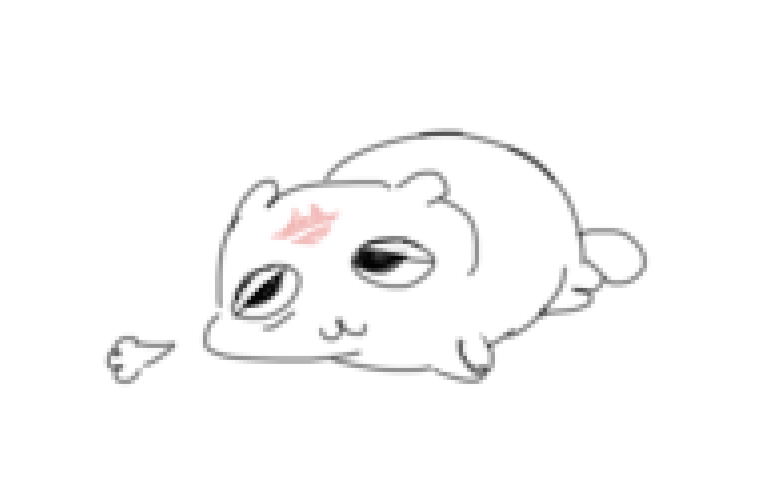 i got very sick and when my friend take care of me they give me a kiss on the forehead before they left and it made me feel very well taken care of and cherished so i drew this little crumb cat for the feeling