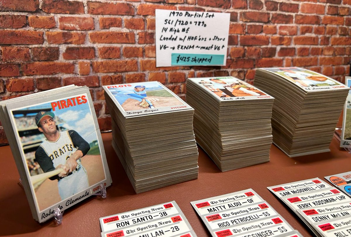 rowsoflegendss's tweet photo. 1970 Partial Set 
561/720 = 78%
(14) High #'s
Loaded with HOF'ers & stars
VG-> EXNM ~most VG+
$425 shipped