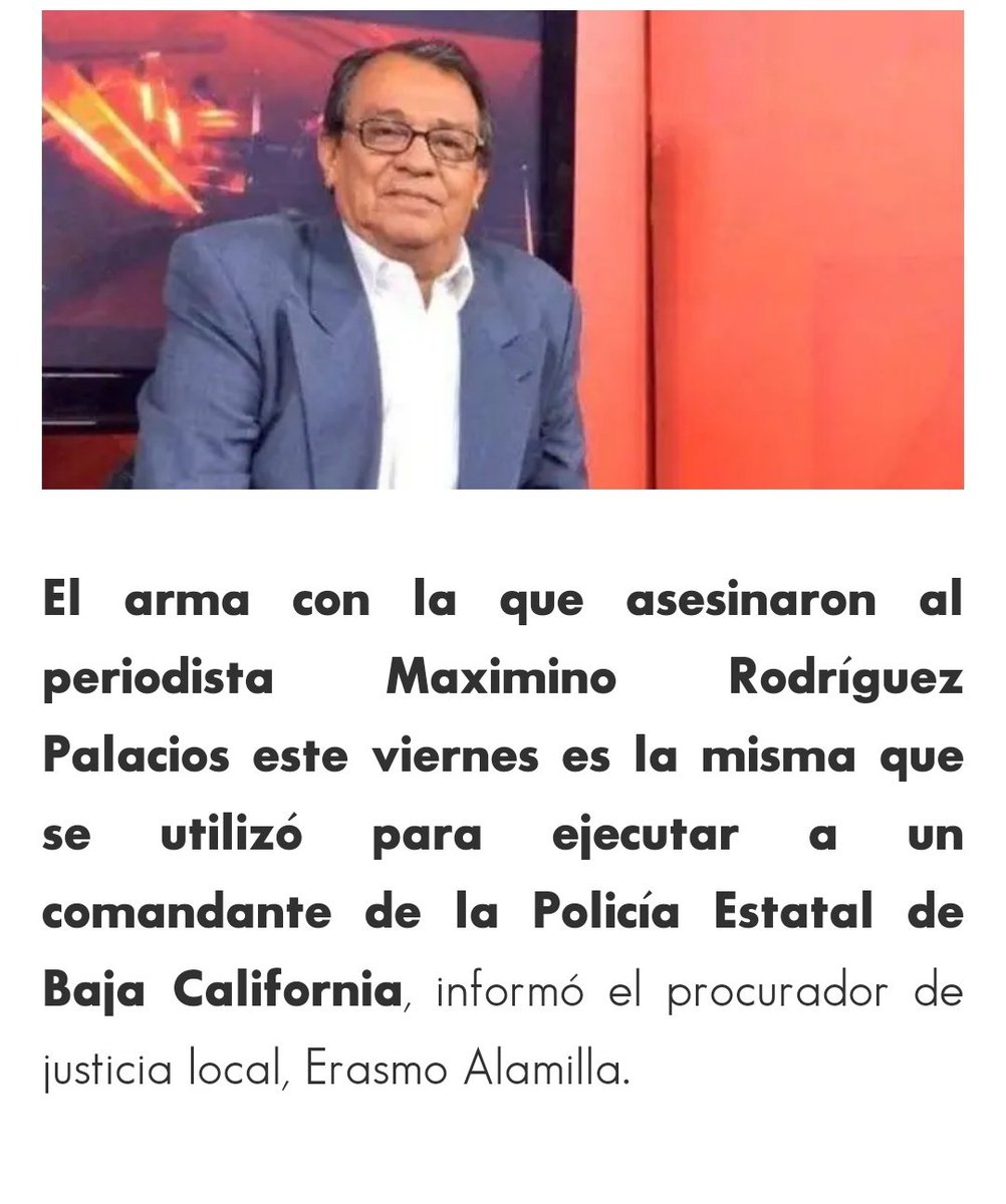 Zro_Zone's tweet image. @El_Universal_Mx
La fuente de información de #AnabelHernandez el #TestigoProtegido en el que apoya sus teorías, quedó evidenciado que la misma arma que usaron sus sicarios contra #MaxRodríguez se usó para #Ejecutar al Comandante #JuanSalvadorDiaz de #LaPaz
etcetera.com.mx/nacional/arma-…
