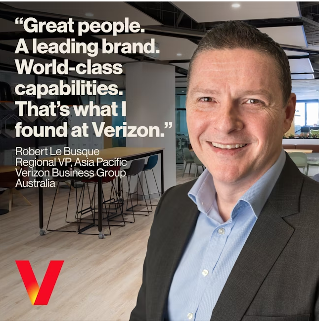 Robert Le Busque says every day is different at <a href="/Verizon/">Verizon</a>—and that’s just the way he likes it! 🙌
Collaborating with diverse companies and tech partners is what he loves about the #VTeamLife.

Join us in #VerizonAPAC:

bit.ly/41YShXq