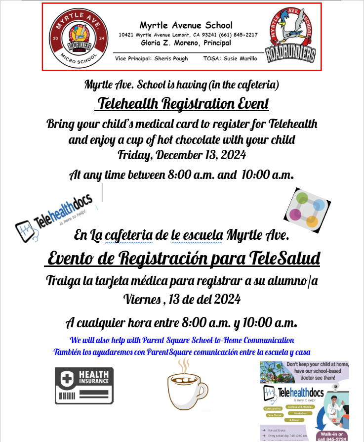 Myrtle Avenue Microschool (@roadrunner93241) on Twitter photo We are more than a school—we are a community! At our recent event, families gathered for a heartwarming morning of connection. Parents joined their children to sip on hot chocolate, engage in meaningful conversations, and registered for Telehealth services. ❤️☕️ <a href="/LESDFamilies/">LESD Family Resource & Learning Center</a> We are more than a school—we are a community! At our recent event, families gathered for a heartwarming morning of connection. Parents joined their children to sip on hot chocolate, engage in meaningful conversations, and registered for Telehealth services. ❤️☕️ <a href="/LESDFamilies/">LESD Family Resource & Learning Center</a>