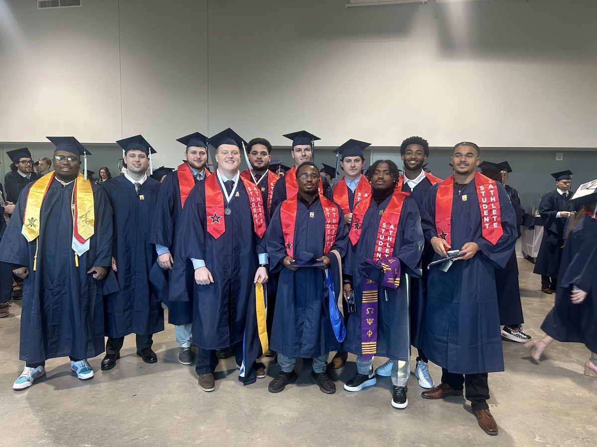 Congrats to all the <a href="/RMU_Football/">RMU Football</a> graduates! #BetterMen #LetsGoBobbyMo