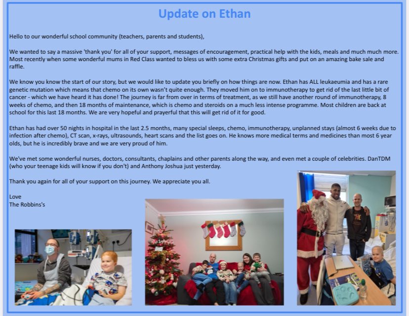 Redbpef's tweet photo. An update on Ethan 🥰 from this week’s newsletter.
https://t.co/AQNNn7LFIn @BPEFschools https://t.co/payr2ixLEw