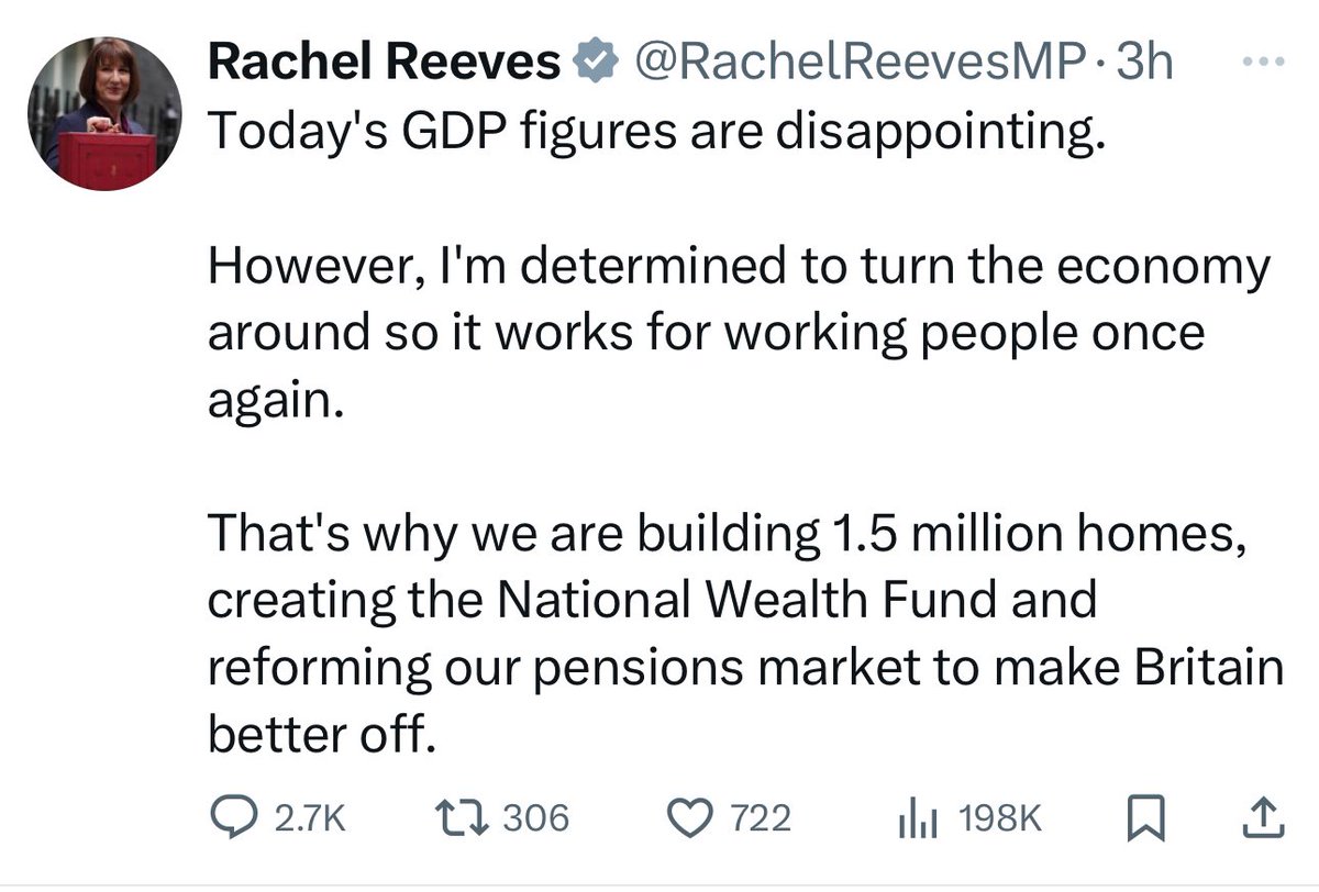 EmilyHarper5567's tweet photo. So is this up there with @trussliz short stint in Government as PM

#RachelReeves #government #uk #recession https://t.co/mVLUwb74Tx