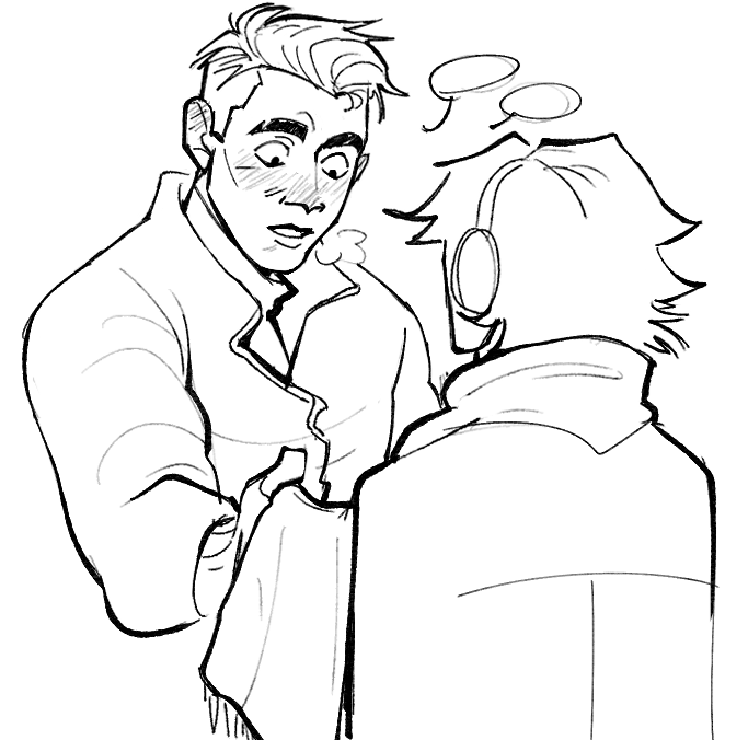 SlavHew's tweet photo. it's cold here so im making it their problem. despite viktor's best efforts jayce still gets a cold. #arcane #jayvik https://t.co/dKU2tbyyvB