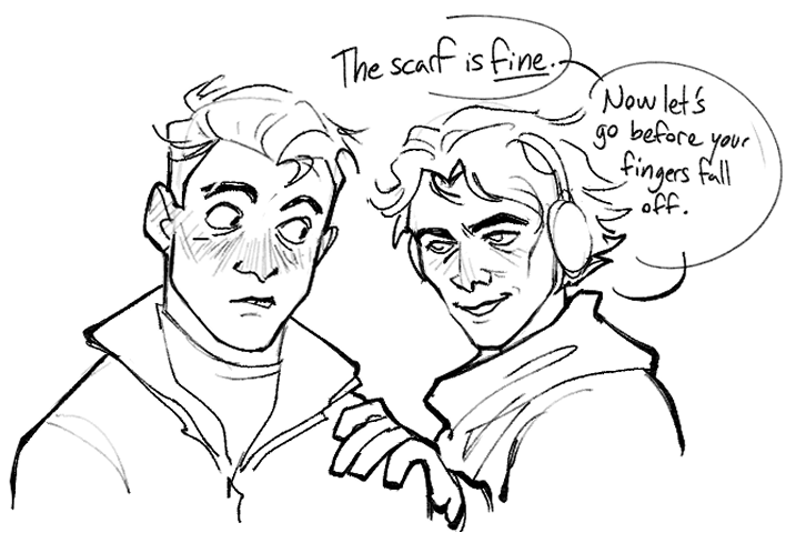 SlavHew's tweet photo. it's cold here so im making it their problem. despite viktor's best efforts jayce still gets a cold. #arcane #jayvik https://t.co/dKU2tbyyvB