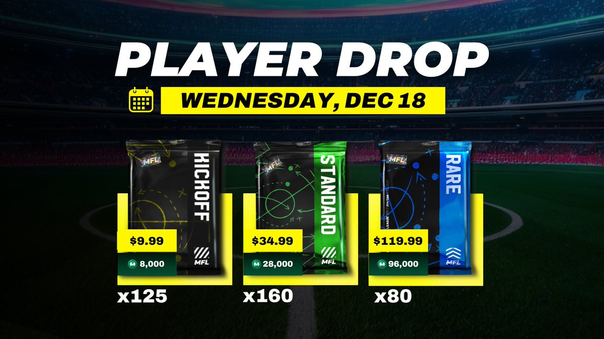 Drop next Wednesday 🤩

Be there at 11pm CET to celebrate the official start of Season 2 with a shot a new player packs!