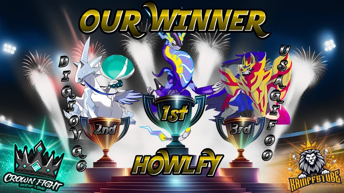 die_kampfstube's tweet photo. Our participants for the Coronation Championship have been confirmed. 🥳👑
Congratulations to 1st place @martinriquelmez , 2nd place @DigioVGC and 3rd place @FooUsagi from our Back to Reg. G tournament
#Pokemon #pokemonvgc #crownfighttour #vgctournament #scarletviolet https://t.co/yA38kuTNzZ