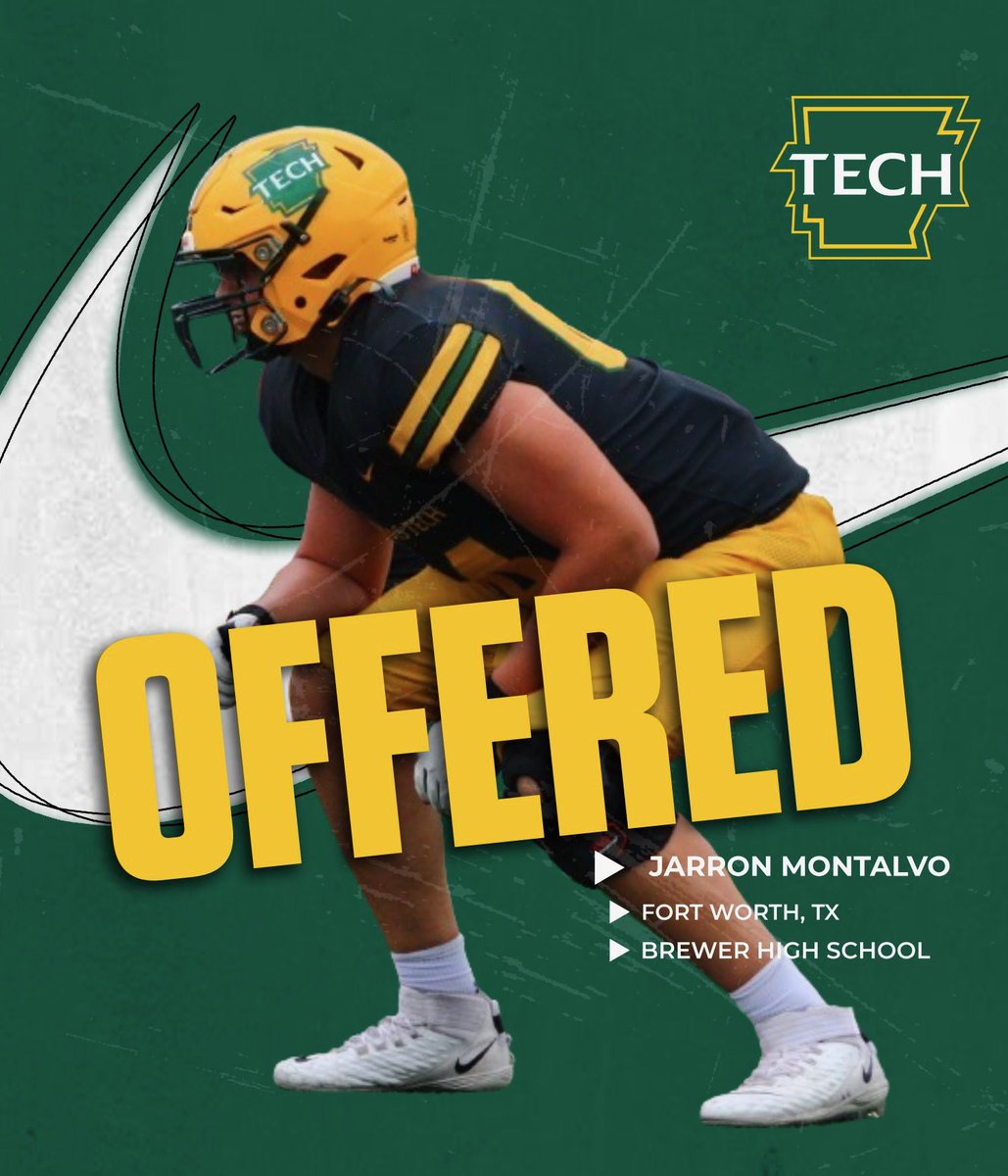 After a great talk with <a href="/CoachSchnabel/">Shawn Schnabel</a> I’m blessed to receive an offer from Arkansas Tech University <a href="/BrewerHSFB/">Brewer Football</a> <a href="/RLC550/">Coach Carraway, M.EdL.</a> <a href="/GarrettxKenny/">Coach Kenny</a> <a href="/TXRecruits/">Texas Recruits</a>