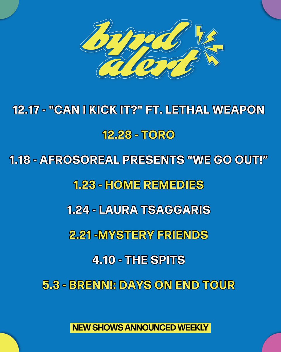 ANNOUNCED THIS WEEK &amp; NOW ON SALE!! Full calendar with tix links > songbyrddc.com/events/