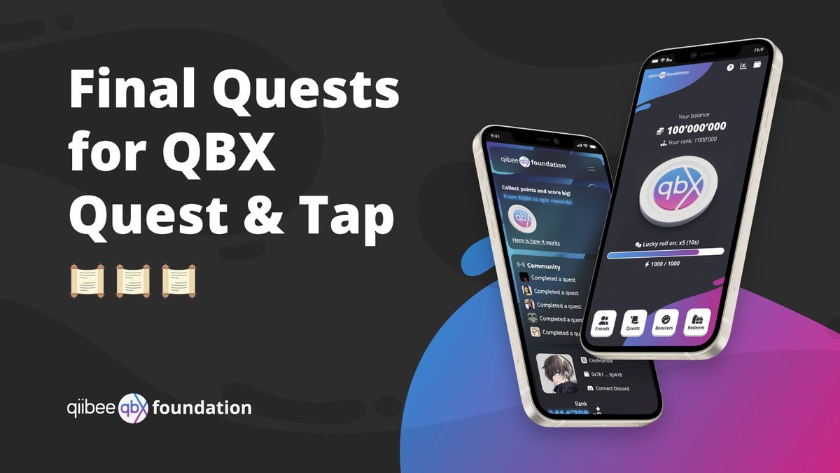 To our QBX Quest and Tap community. 

The time is inching closer. 

The FINAL quest on QBX Quest and Tap, coming on Monday. 

Don't miss it. 
$QBX