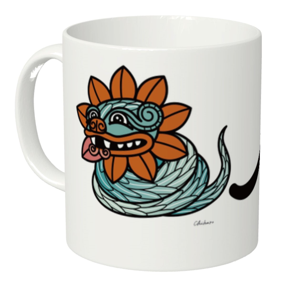 【拡散希望】BIZEN中南米美術館は来年、創館50周年。それを記念して新グッズも続々投入(´▽｀)年末年始には館内ショップにチョコ呑み（湯呑）とマグが！チョコ呑みは王の守護神「カウィール神」と「四人の王」、マグは「マヤ文字名」と天翔ける文化＝学問と善の蛇神「ケツァル君」。いいでしょ～(^^)