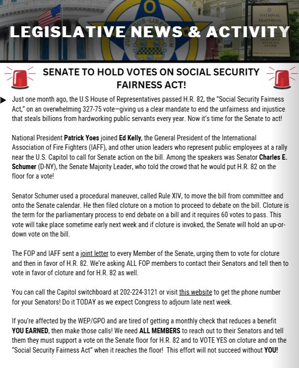 RepealWEP_NOW's tweet photo. URGENT‼️
@SenSchumer filed cloture on a motion to proceed to debate on #HT82
If you get your hard-earned SS retirement benefits stolen by WEP/GPO contact your Senators TODAY!
Tell them your story & urge them to vote for cloture and for H.R.82‼️
https://t.co/U3qAQv3Jbb https://t.co/vAx643EtJ9