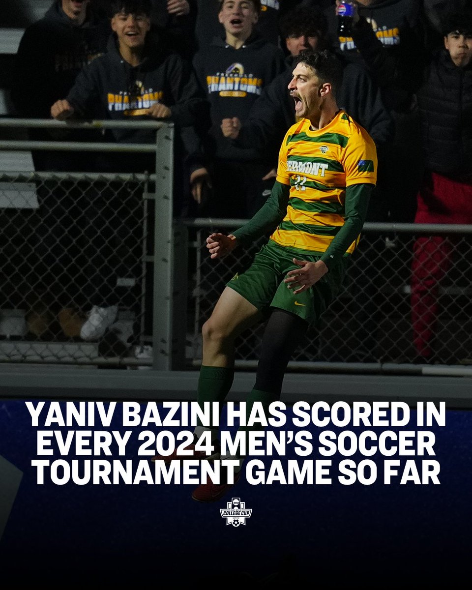 NCAASoccer's tweet photo. Bazini is just that guy 😎

#MCollegeCup x @UVMmsoccer https://t.co/eZ6J2ZM3et