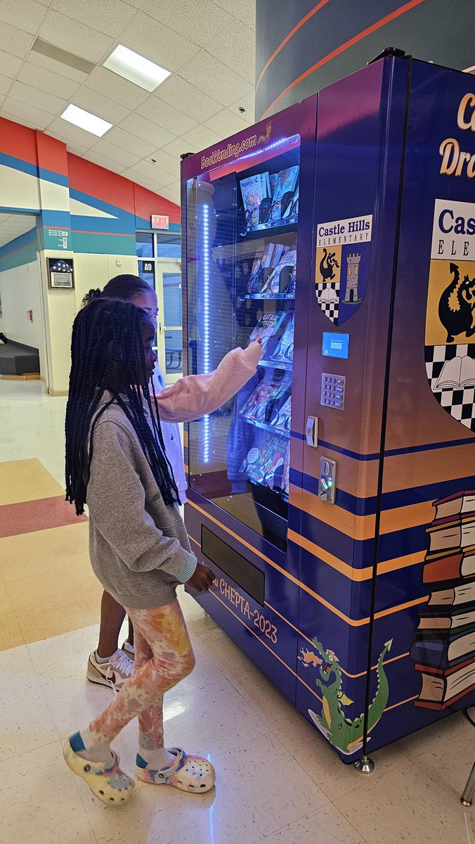 Thank you to our amazing PTA for filling the book vending machine. It is such a fun and exciting opportunity for our Dragons! <a href="/CastleHillsPTA/">CHE PTA</a>