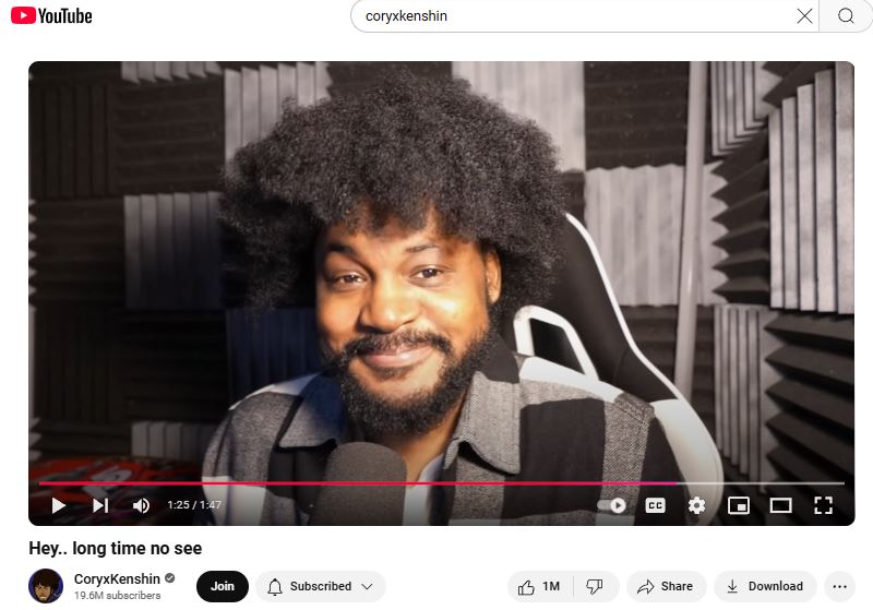 JHONpp6's tweet photo. CoryxKenshin is back on Youtube lets give the shogun his welcome! https://t.co/y30F3hcugd