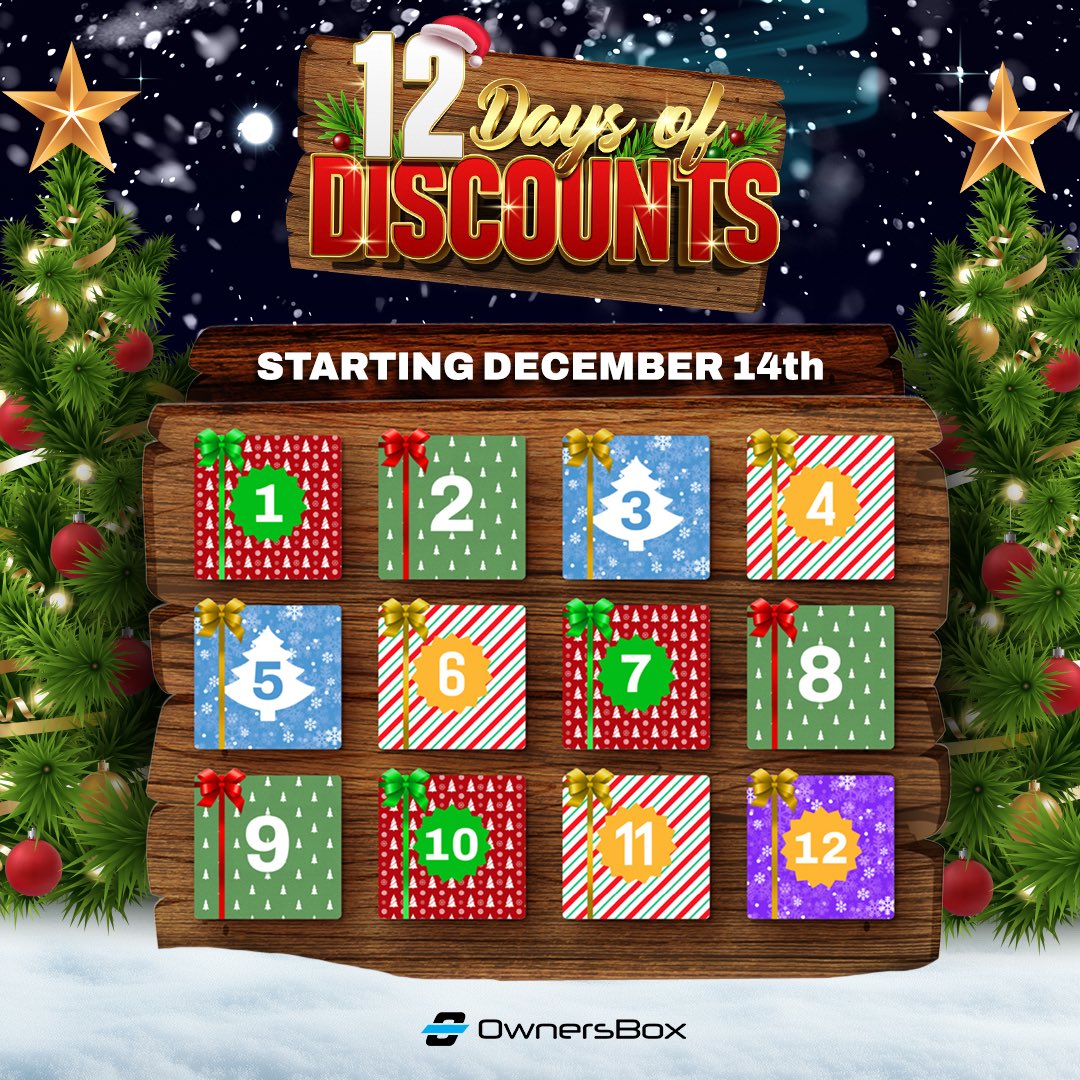 OwnersBox's tweet photo. 12 DAYS OF DISCOUNTS IS HERE 🎁

12 days. 12 discounts. The biggest Player Picks promo yet 👀

Check the site each day to unwrap your discount 💪

https://t.co/seR4gRVLHp https://t.co/YeZcBPbEbE