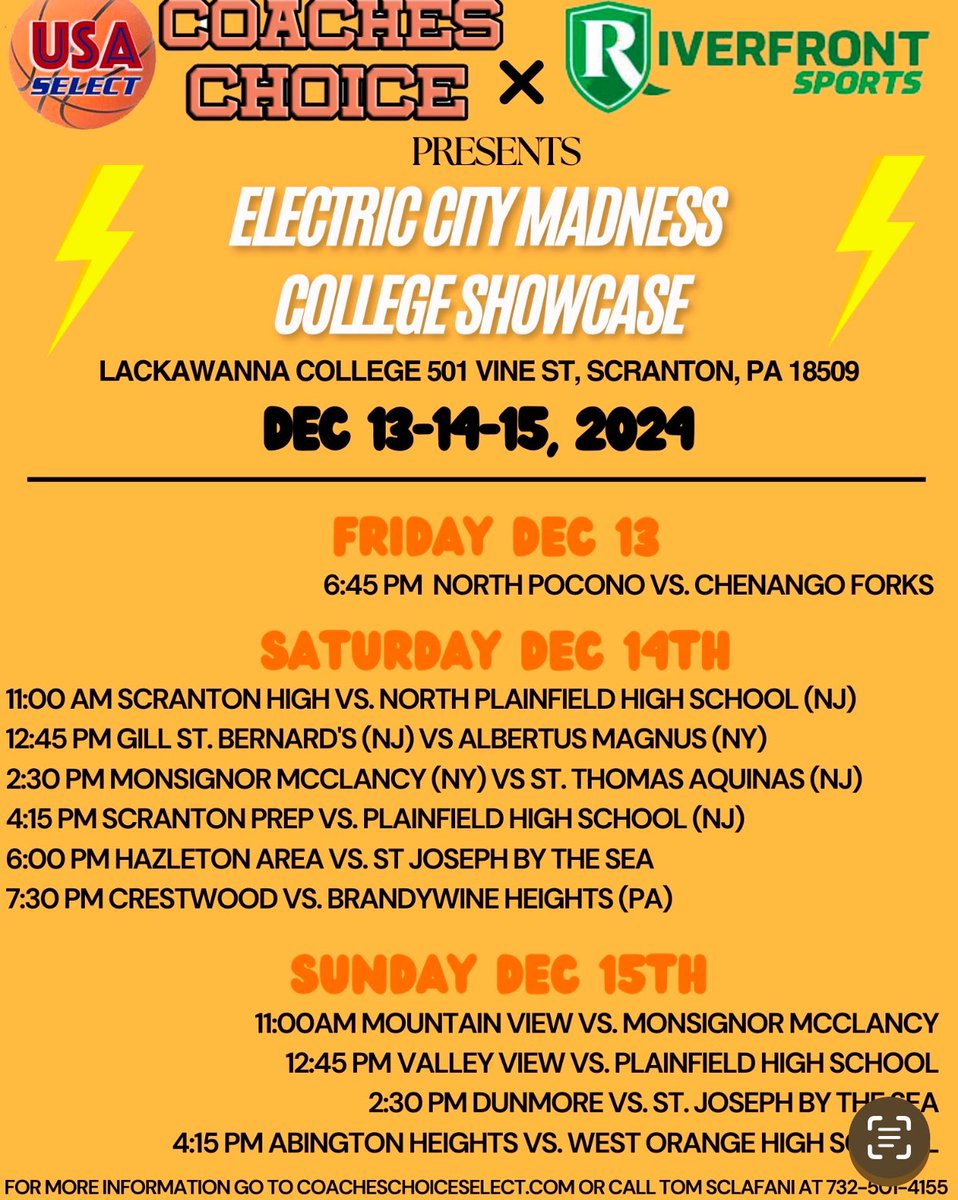 🏀 Don’t Miss This Game! 🏀

🔋Electric City Madness College Showcase 

FIRST GAME OF THE NIGHT
North Pocono vs. Chenango Forks
The action tips off with a high-stakes matchup featuring two competitive squads ready to leave it all on the court.

🎯 Spotlight Alert: Chenango Forks’