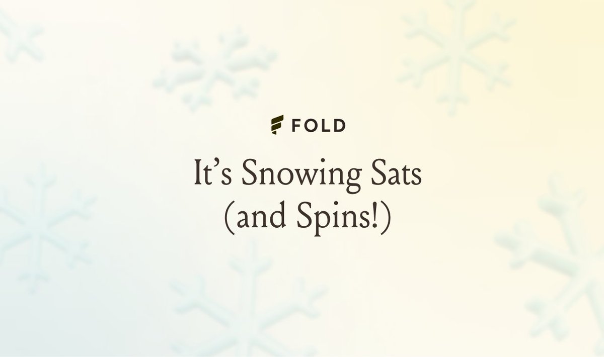 fold_app's tweet photo. 10k Sats wedge is boosted 3000x!

Hundreds have won. Hundreds will follow.

Gift Cards earn you 1 spin per $10.

Want more spins? 

QT with your referral link and we'll choose some people to drop some spins to.

Full details:
https://t.co/Byifnh6rNd https://t.co/dtSDKTtbUd