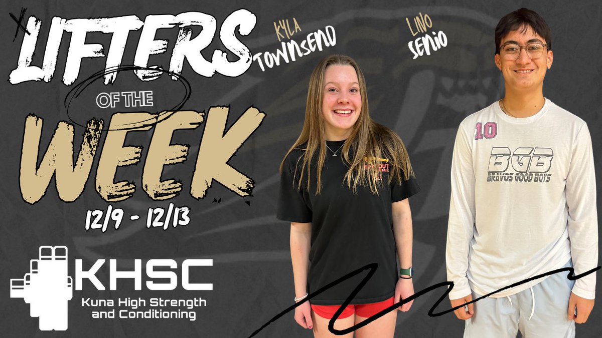 ‼️LIFTER OF THE WEEK‼️

✅ 100% Attendance
✅ Unmatched Work Ethic
✅ Leadership Qualities
✅ THE Gold Standard 

Congrats Kyla and Lino!  Way to represent the Gold Standard in the Weight Room 💪

#KHStrength #GoldStandard
<a href="/KavemanSports/">KHSAthletics</a>