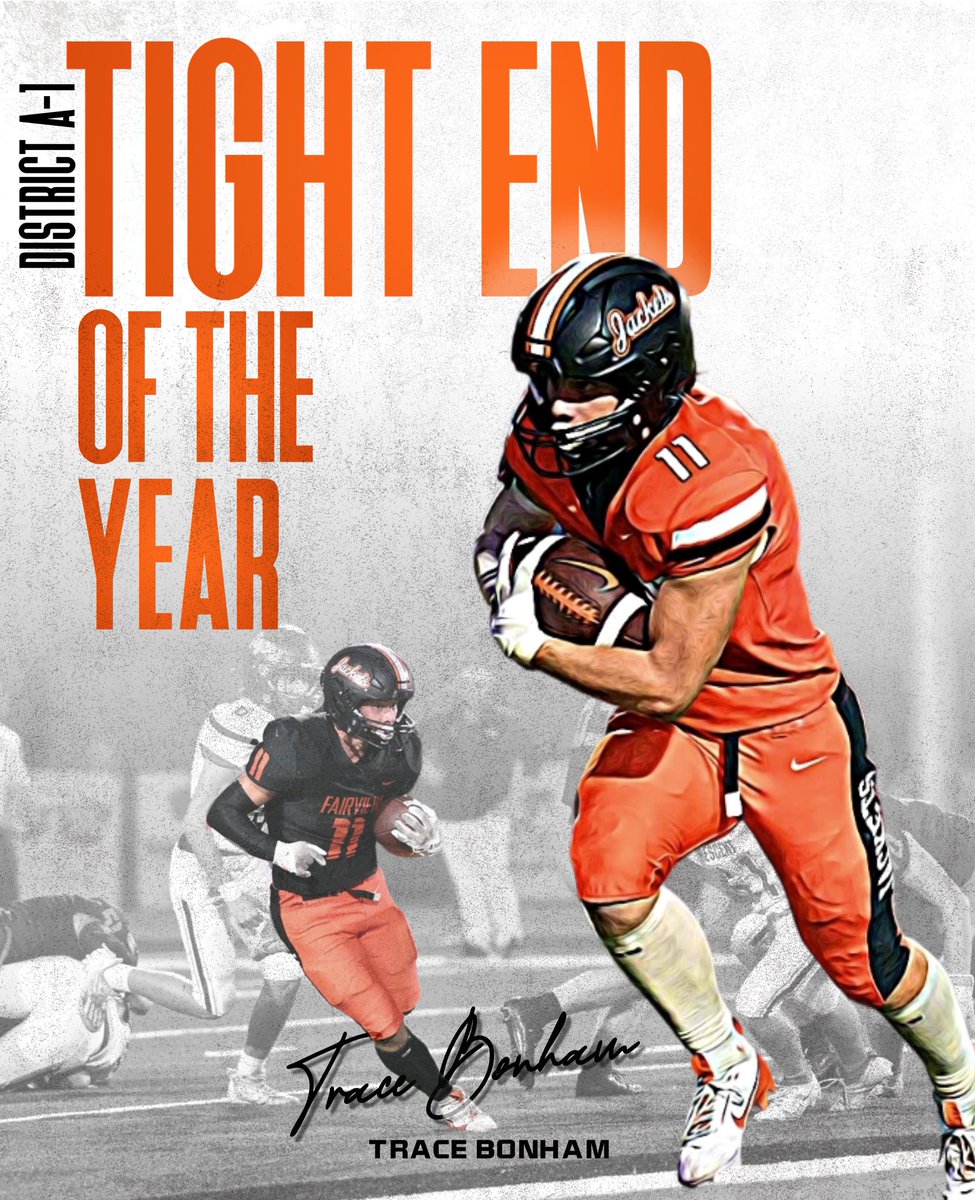 FV_athletics1's tweet photo. ALL DISTRICT PLAYERS OF THE YEAR!
A huge congratulations to these very deserving seniors.
MVP - Jax Bernard
Defensive MVP - Boden Miller
Cornerback of the Year - Easton Hamar
Tight End of the Year - Trace Bonham
#jacketfootball https://t.co/C9Uy3AmwUK