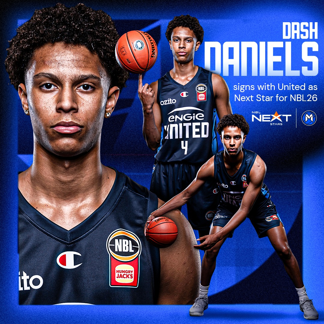 Melbourne United Basketball Club has announced this morning that Dash Daniels has signed with the team for NBL26 through the NBL Next Stars program.
loom.ly/9tl4YNk