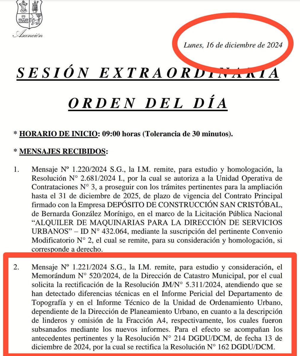 Alvaromgrau's tweet photo. Lo improvisado SALE MAL!

La Junta convoca de urgencia a sesión extraordinaria para el lunes, porque detectaron errores técnicos en los documentos de la venta de tierras de la costanera y a menos de 5 días de la subasta, necesitan corregirlos.

Bochornoso manejo del patrimonio de los asuncenos. El vai vai es el sello de una administración completamente a la deriva.