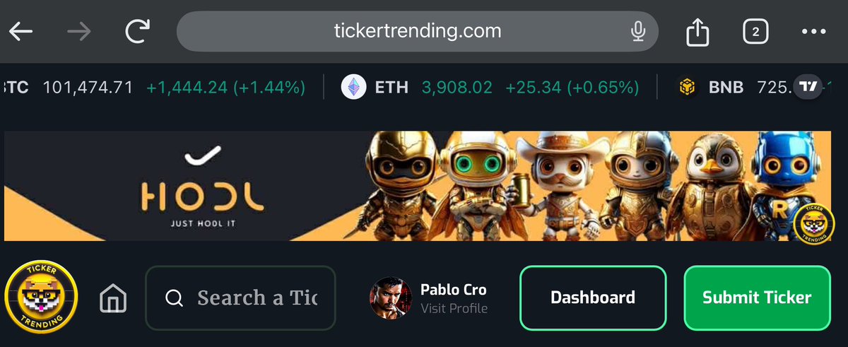 PabloCRO (@pablo_cro) on Twitter photo 🚨🚨🚨🚨🚨🚨🚨🚨🚨🚨🚨🚨🚨
TickerTrending.com will have more Updates in quarter one 2025 😈
We will become the Favorite everyday platform for all blockchains for the years to come! ( WATCH HOW WE DO IT ) 
🔥🔥REMEMBER THIS POST 🔥🔥
#tickerTrending #MemeFi #CryptoNews 🚨🚨🚨🚨🚨🚨🚨🚨🚨🚨🚨🚨🚨
TickerTrending.com will have more Updates in quarter one 2025 😈
We will become the Favorite everyday platform for all blockchains for the years to come! ( WATCH HOW WE DO IT ) 
🔥🔥REMEMBER THIS POST 🔥🔥
#tickerTrending #MemeFi #CryptoNews