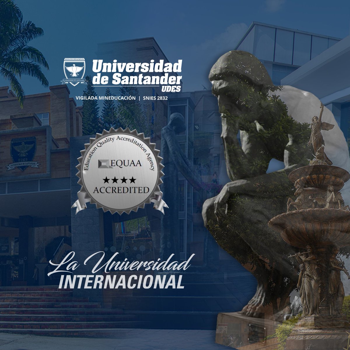 udes_oficial's tweet photo. #OrgulloUDES | 🏅La Universidad de Santander (UDES) celebra con orgullo la acreditación institucional internacional multicampus otorgada por la Education Quality Accreditation Agency (EQUAA). 🎓 Este reconocimiento, nivel Platinum Class (4 estrellas), resalta nuestra dedicación a la excelencia académica y nos posiciona como un referente de calidad en la educación superior. 🌟

🙌Gracias a este hito, nuestra comunidad académica –estudiantes, docentes, administrativos y graduados– se beneficia de procesos educativos, infraestructura e investigaciones alineadas con los más altos estándares internacionales. 📚

🌍Seguimos construyendo futuro, marcando la diferencia en Bucaramanga, Valledupar y Cúcuta, y reafirmando nuestro compromiso con el desarrollo social y económico del país.