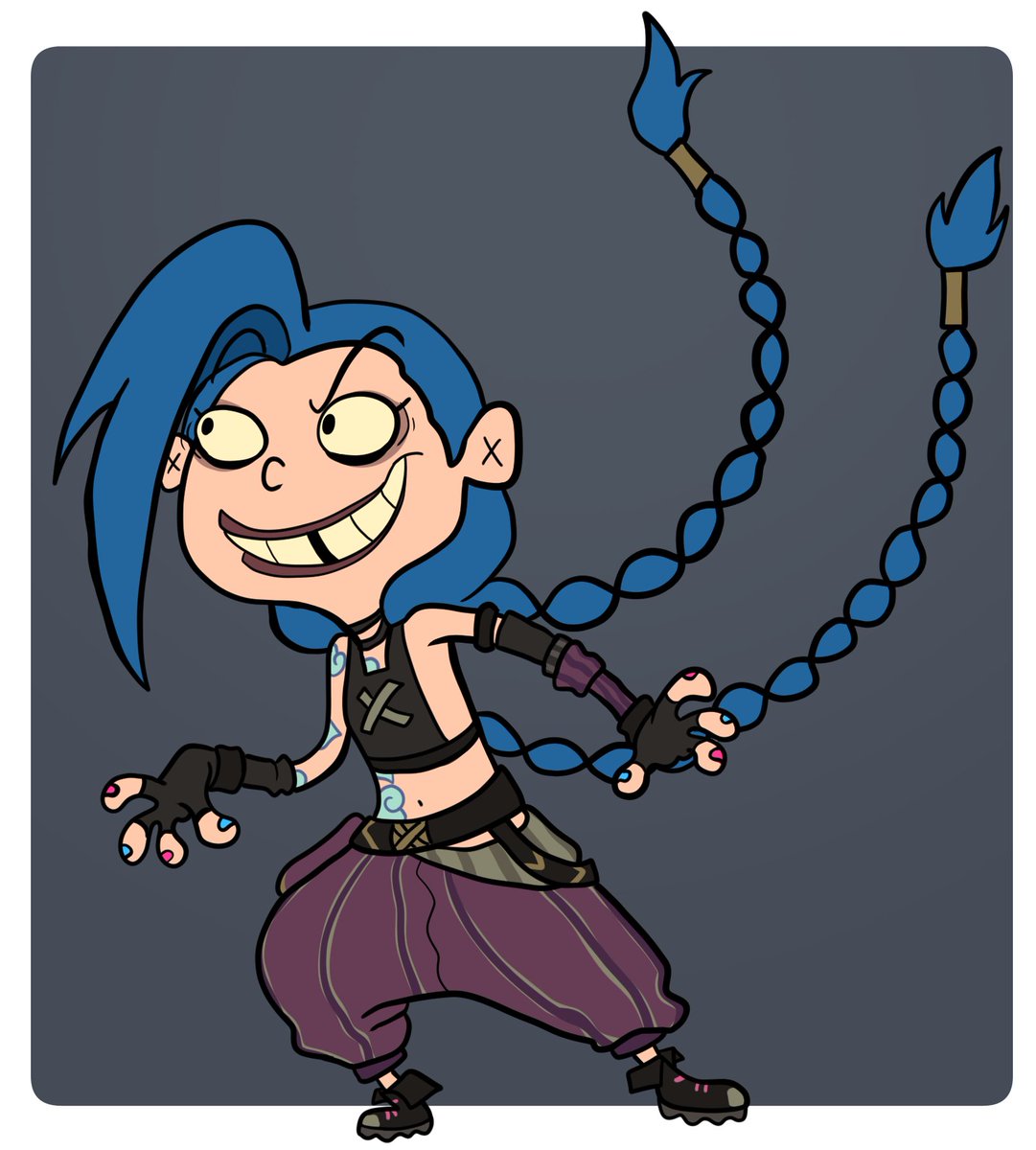 ジンクス(リーグ・オブ・レジェンド) 「Drawing #Jinx in every style but the act」|☀️JankyBones🌙のイラスト