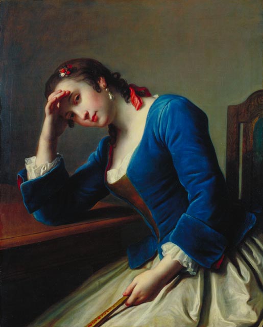 Painting at Bedtime.
Young Woman with a Fan.
Pietro Rotari.

Rotari is a good example of what many painters through the ages have had to do to earn a living, and that is to be willing to travel. He was from Verona but worked in Austria, Russia and Germany throughout his life.