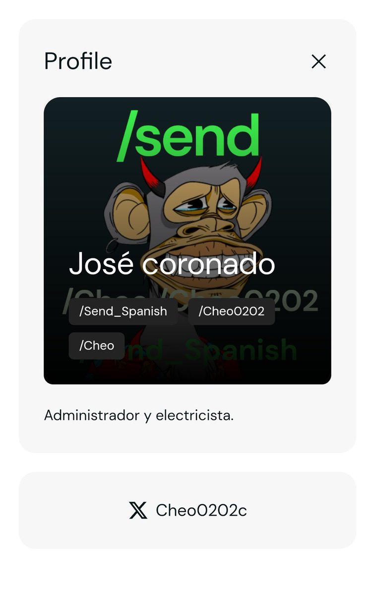 cheo0202c's tweet photo. /send mejor app #P2P 

Agrega tu cuenta de x a tu perfil.

$SEND $USDC https://t.co/E4yHZ4L8Ia