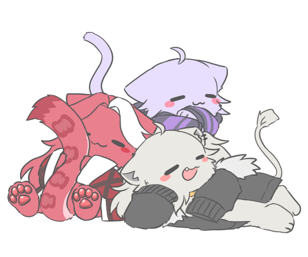猫又おかゆ ,獅白ぼたん 「#絵かゆ #RaorArt #ししらーと 」|裕司‧威爾斯(ウェルシュ)のイラスト