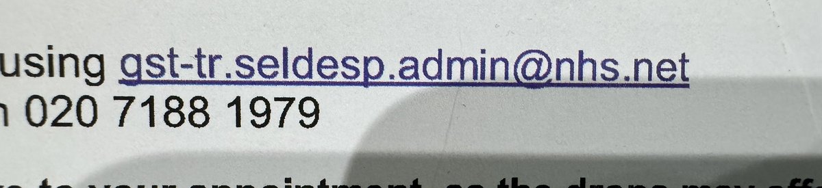debarshid's tweet photo. Some has live under a rock to think and allow this to be an email address printed on a letter @NHSEnglandLDN https://t.co/bgl5842KCB