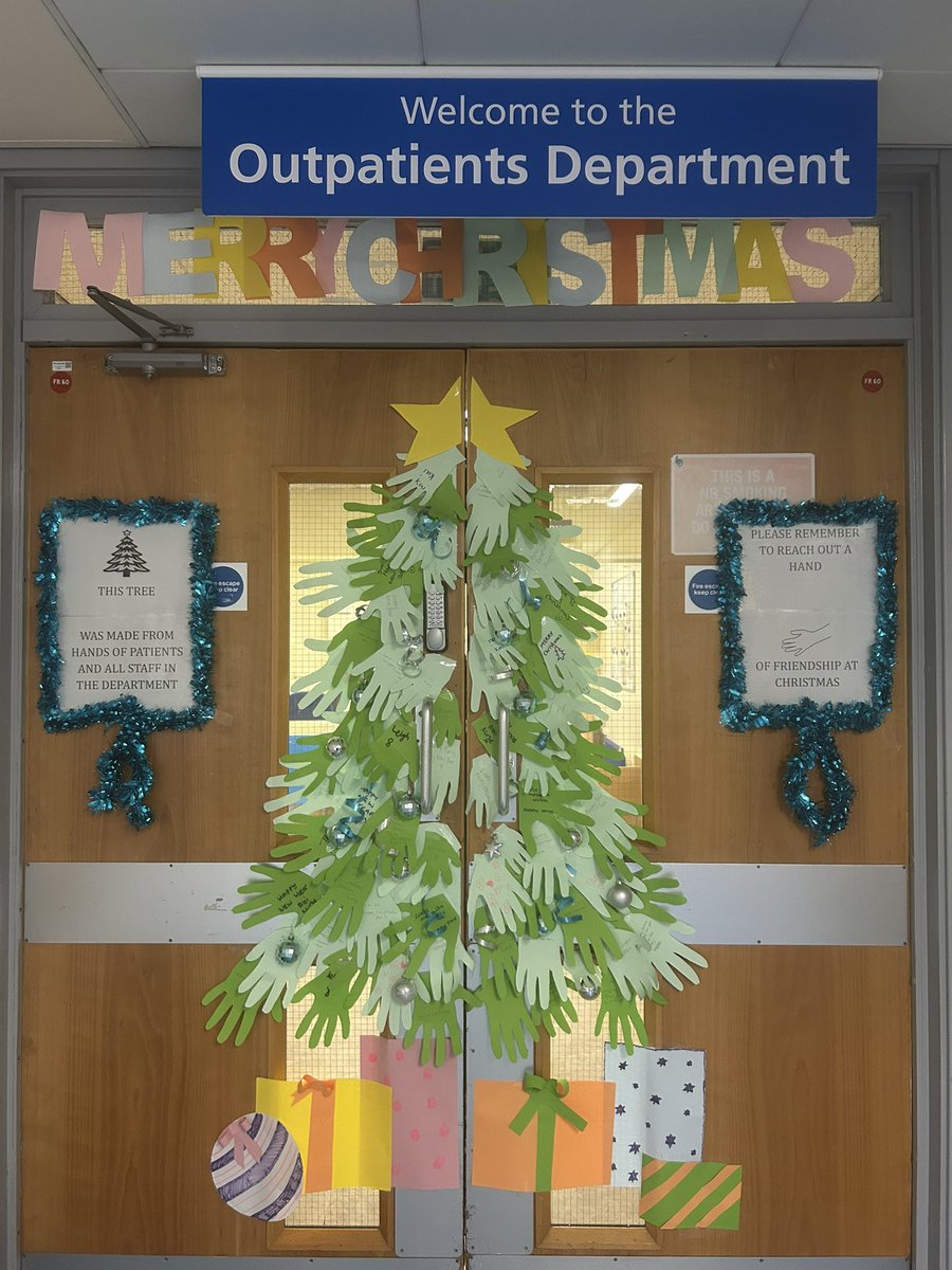 cat1973tom's tweet photo. Decorate your department door - Outpatients Bridlington is competition ready @YSTeachingNHS @Charlenesargea1 @kncowley 
‘Thank you to all the staff and patients for lending their hands to pull this little design off! ‘ https://t.co/x7H8LZnL8y