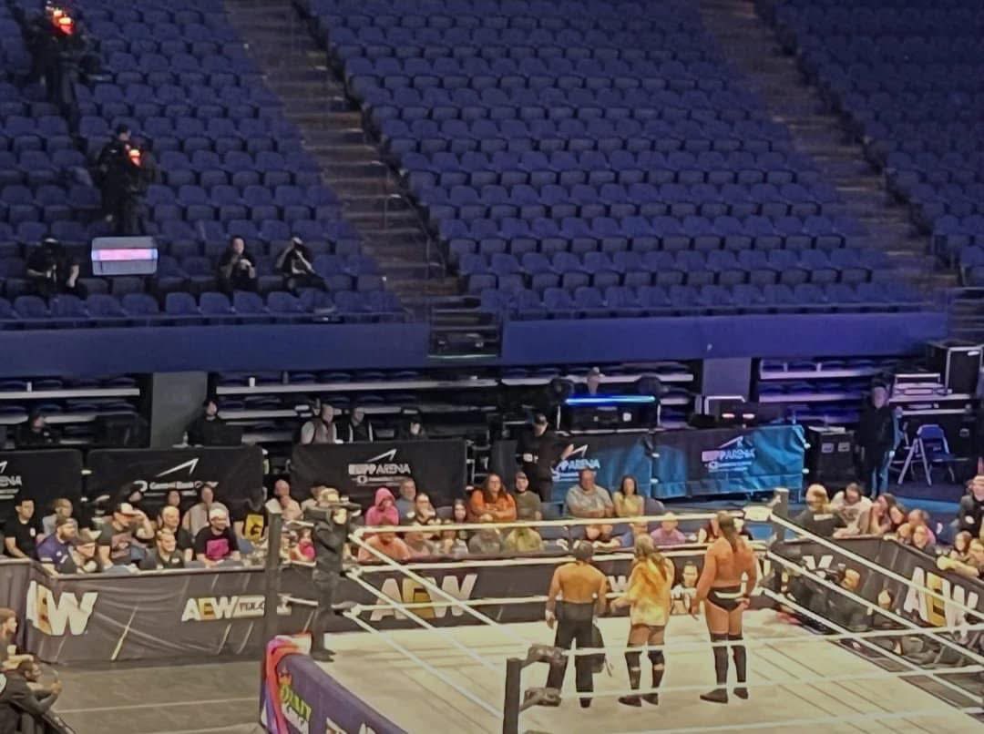 MakaveliDTA's tweet photo. #AEW Dynamite has recently registered record-low attendance figures.

The decision by #TonyKhan to prioritize #JackPerry over his most prominent draw, #CMPunk, has proven to be a significant setback for #AEW. https://t.co/PCebrs5cSg