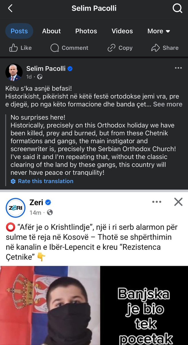 DecaniMonastery's tweet photo. Serbian Orthodox Church Files Criminal Complaint Against Kosovo Albanian Politician Selim Pacolli after his hate speech and call for violence against our Church and Serbian people on Facebook

https://t.co/lAbldvBXL4

The Diocese of Raška and Prizren of the Serbian Orthodox Church has filed a criminal complaint today with the Basic Public Prosecutor’s Office in Pristina against Selim Pacolli, a senior official of the “New Kosovo Alliance” (AKR) party. The complaint concerns the criminal offense of inciting discord and intolerance. Pacolli, in two separate posts on his Facebook profile, initially called for the execution of an “Operation Storm” against the Serbian population—a term unequivocally associated by the Serbian people with ethnic cleansing. In a subsequent post, he escalated his rhetoric by making serious allegations against the Serbian Orthodox Church, branding it the “main instigator” of alleged “Chetnik bands” that, he claimed, “killed and burned during an Orthodox holiday.”
￼
The Serbian Orthodox Church in Kosovo and Metohija has consistently opposed all forms of violence and has actively provided assistance to those in need, regardless of their ethnic or religious background—a fact recognized on numerous occasions by prominent international representatives. Consequently, such baseless and inflammatory accusations amount to hate speech by a political figure and represent a severe defamation aimed at inciting violence.

This kind of rhetoric not only deepens existing divisions and incites further criminal acts against the Serbian Orthodox Church and its faithful but is also wholly unacceptable in any society that seeks to portray itself as democratic and oriented toward a European future. Particularly concerning is the fact that these statements have resonated solely within the Serbian public, while other segments of Kosovo society have remained silent. This silence suggests that such incidents have become so normalized that they no longer provoke attention. It is a stark indicator of the actual state of a society whose officials publicly advocate for tolerance and coexistence while often tacitly overlooking hate speech or fostering an atmosphere of collective blame.
￼
We hereby call upon international actors to respond and closely monitor the actions of Kosovo’s institutions, especially its judiciary. It is critical to observe whether this behavior will be appropriately sanctioned or whether—as has often been the case—a lack of consequences or the imposition of unacceptably lenient penalties will serve as implicit approval for further dissemination of hatred and the creation of an environment conducive to new crimes against Serbs and the #Serbian #Orthodox #Church.

Finally, it is time to ask what kind of society has been built in #Kosovo and #Metohija over the past 25 years. Does this society contribute to fostering trust and mutual coexistence among all citizens, or does it fail to provide the fundamental conditions for living in peace and mutual respect, irrespective of ethnic or religious origin?

#HumanRights #ReligiousFights #Facebook #HateSpeech