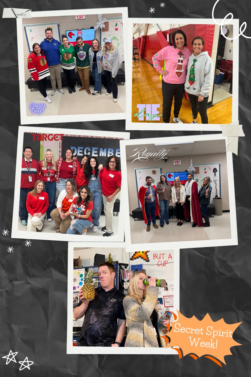 StationMS220's tweet photo. Shh...๐คซ Our staff pulled off a Secret Spirit Week! Each day was a surprise theme and our students loved guessing. Can you guess the theme of each day?#SecretSpiritWeek https://t.co/CpCJjExwsL