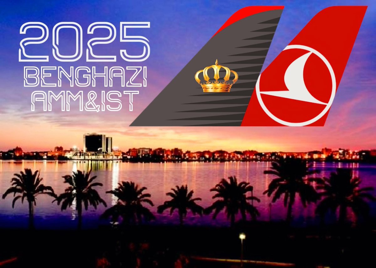 الخطوط التركية تستانف رحلاتها على القطاع اسطنبول / بنغازي / اسطنبول بداية من 14 يناير القادم  بعد توقف دام لما يقارب من 11 عاما … 
و تليها الخطوط الملكية الاردنية بنهاية يناير على القطاع عمان / بنغازي / عمان بعد توقف دام كذلك ما يقارب من 11 عاما … 
في انتظار الخطوط الايطالية ⏳