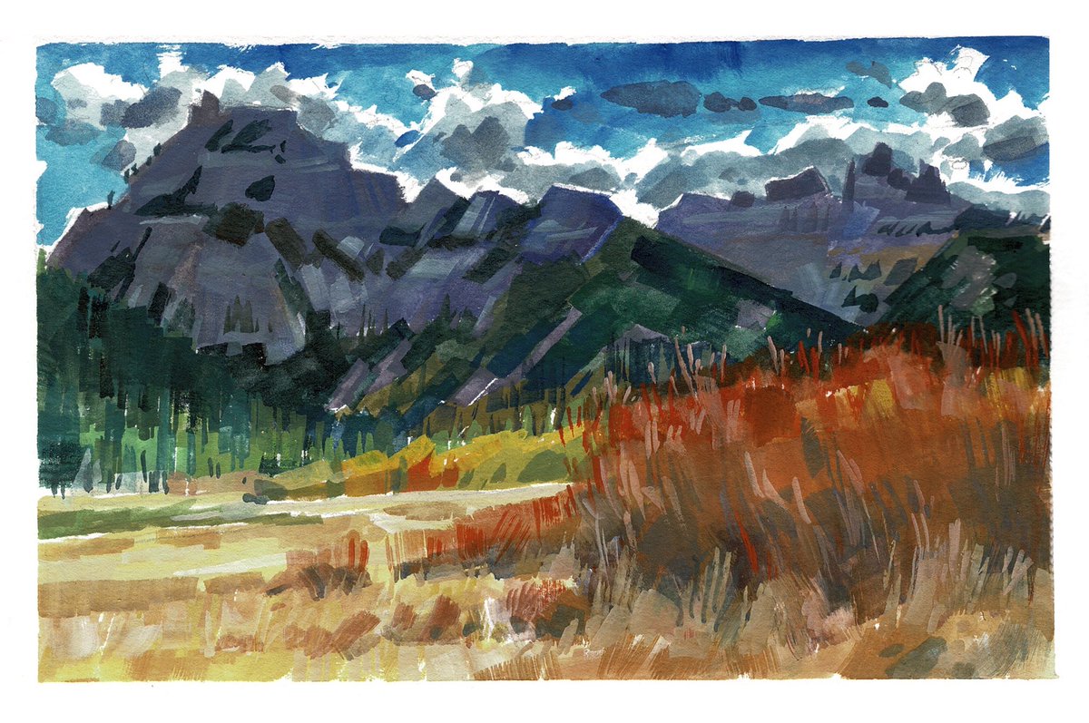garygeraths's tweet image. When out for 6 week painting and chasing the fall colors in the West. Here a sample from Wyoming and Montana. Lots more at Instagram @garygeraths. Take look. &amp;amp; drop a like and comment so I know all this artwork is getting to a new set of eyeballs.