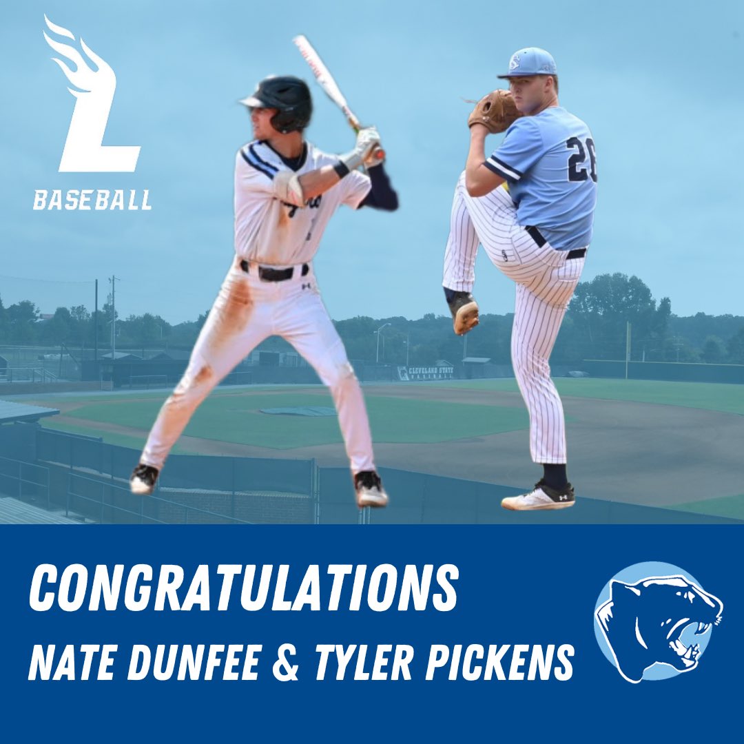 Cleveland State ⚾️ (@cscc_bsb) on Twitter photo Congratulations to Nate Dunfee and Tyler Pickens on their commitments to <a href="/LeeUBaseball/">Lee Flames Baseball</a> this fall!
<a href="/CS_Athletics/">Cleveland State Cougars</a>
#ClevelandStateBaseball Congratulations to Nate Dunfee and Tyler Pickens on their commitments to <a href="/LeeUBaseball/">Lee Flames Baseball</a> this fall!
<a href="/CS_Athletics/">Cleveland State Cougars</a>
#ClevelandStateBaseball