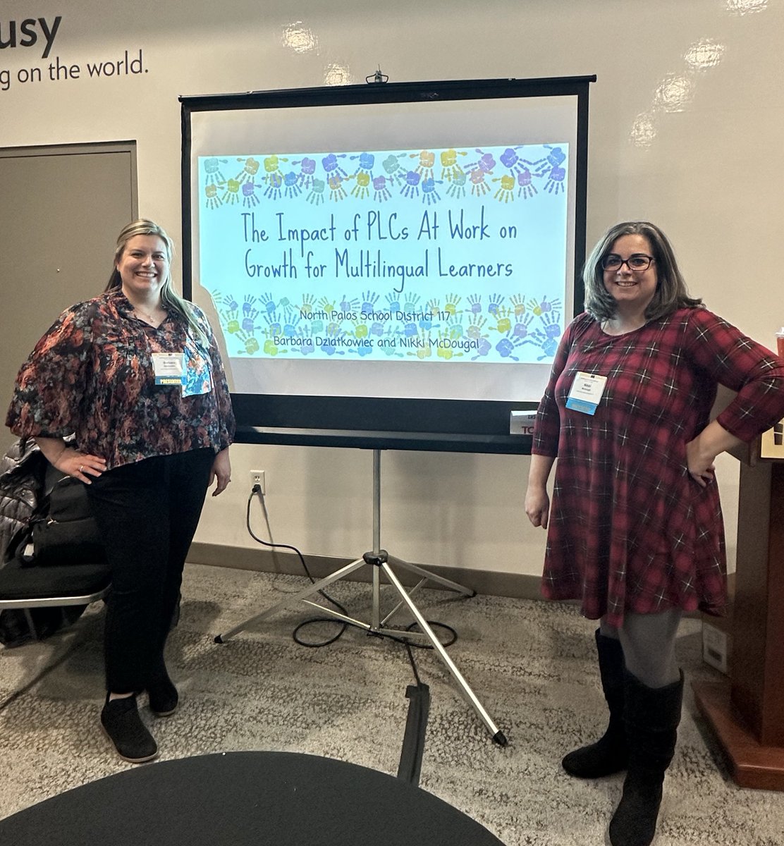 So proud of <a href="/MrsDziatkowiec/">Barbara Dziatkowiec</a> and Nikki McDougal, EL Team Leaders <a href="/NorthPalosSD117/">North Palos SD117</a> for presenting on the impact of PLCs on growth for MLs 👏🏼👏🏼 #MultilingualIL24