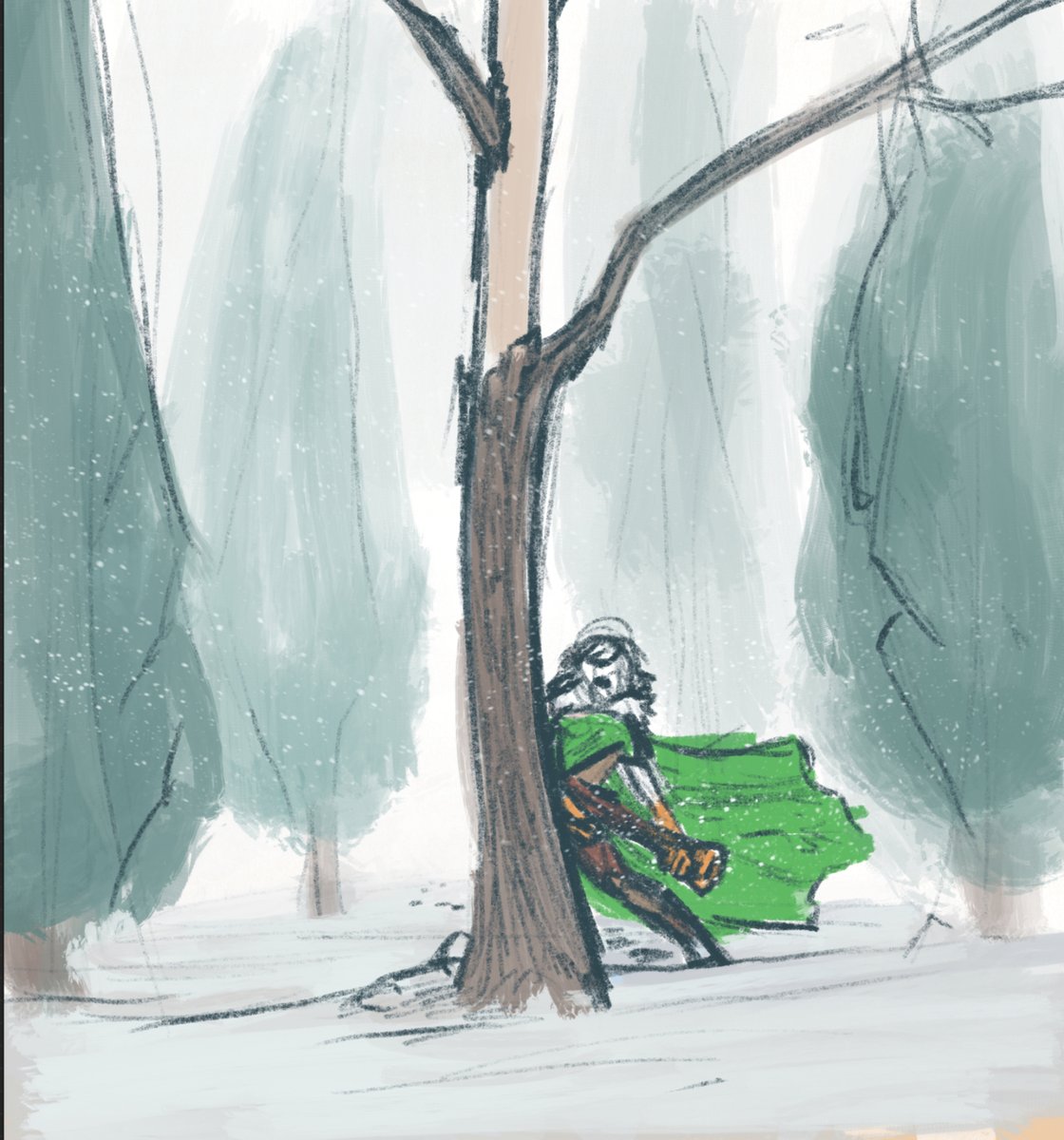 They tell tales of what's out there in the snow.
What things used to be like.  #furryart