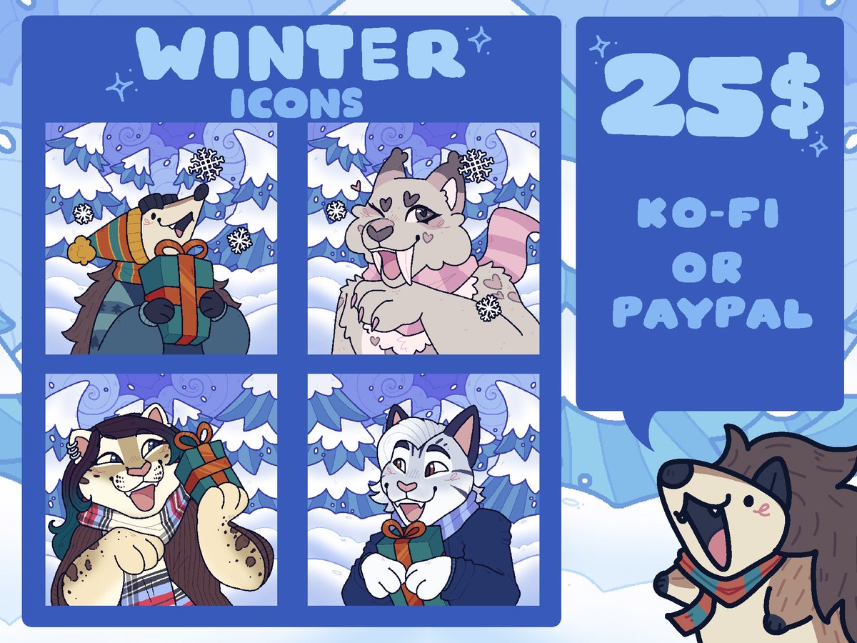❄️🌲WINTER ICONS🌲❄️
⛄️All info in pic!
🌲Any Species!
❄️Link below!