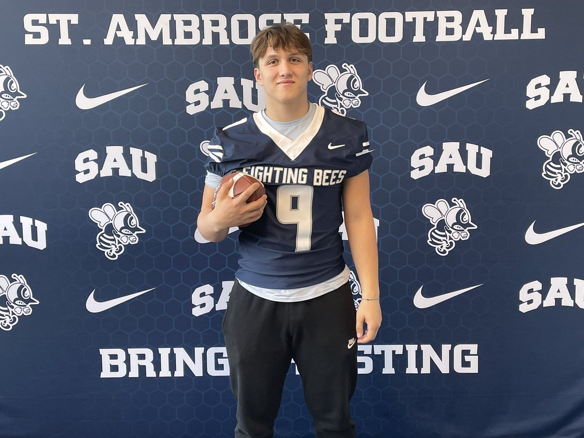 Brady Dwyer (@dwyer9brady) on Twitter photo Had great time today visiting <a href="/FightingBeesFB/">St. Ambrose Football</a>!! Thanks to <a href="/coachwelnetz/">Zach Welnetz</a> for the invite can’t wait to see what the future could bring!!
<a href="/GlenwoodFB/">Glenwood Football</a> <a href="/GlenwoodSC/">Glenwood Titans Strength and Conditioning</a> <a href="/BCSD5_Athletics/">Glenwood Athletics</a> <a href="/EDGYTIM/">Timothy “EDGYTIM” OHalloran</a> <a href="/GTCoachHay/">David Hay 🏈</a> Had great time today visiting <a href="/FightingBeesFB/">St. Ambrose Football</a>!! Thanks to <a href="/coachwelnetz/">Zach Welnetz</a> for the invite can’t wait to see what the future could bring!!
<a href="/GlenwoodFB/">Glenwood Football</a> <a href="/GlenwoodSC/">Glenwood Titans Strength and Conditioning</a> <a href="/BCSD5_Athletics/">Glenwood Athletics</a> <a href="/EDGYTIM/">Timothy “EDGYTIM” OHalloran</a> <a href="/GTCoachHay/">David Hay 🏈</a>