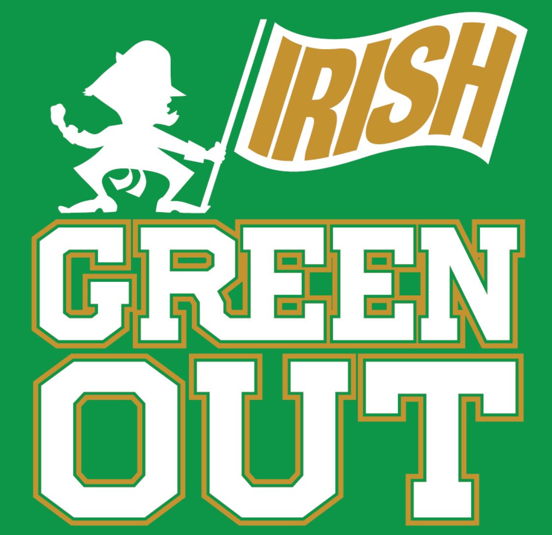 dosleprechauns's tweet photo. We’re calling for a #GREENOUT a week from today, not just at ND Stadium, but all of ND - campus, shops, etc.. And all of South Bend!!!! #NoRed #GreenRules #GoGreen #NoRedintheBend #BeatIU #BeatHoosiers #GoIrish ☘️‼️ https://t.co/UBKj2h2sSE