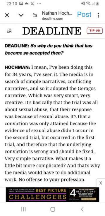 shannonk_0's tweet photo. This position by Hochman is so problematic in that he talks about Erik testifying without acknowledging all the defence witnesses and evidence that wasn’t allowed in. And he thinks it’s appropriate for him to complain about the media simplifying narratives. @MenendezRand https://t.co/dPUu0x4wPP
