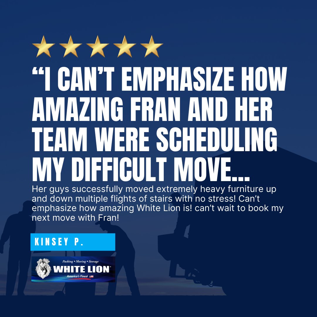 WhiteLionMandS's tweet image. Thank you for your kind words, Kinsey! We’re thrilled to hear about your experience and can’t wait to help with your next move! 🚛🦁

#packingandmoving #movinghousetips #moversflorida #movingchecklist #stressfreemoving #relocation #floridarealestate #warehouse #whitelionmoving