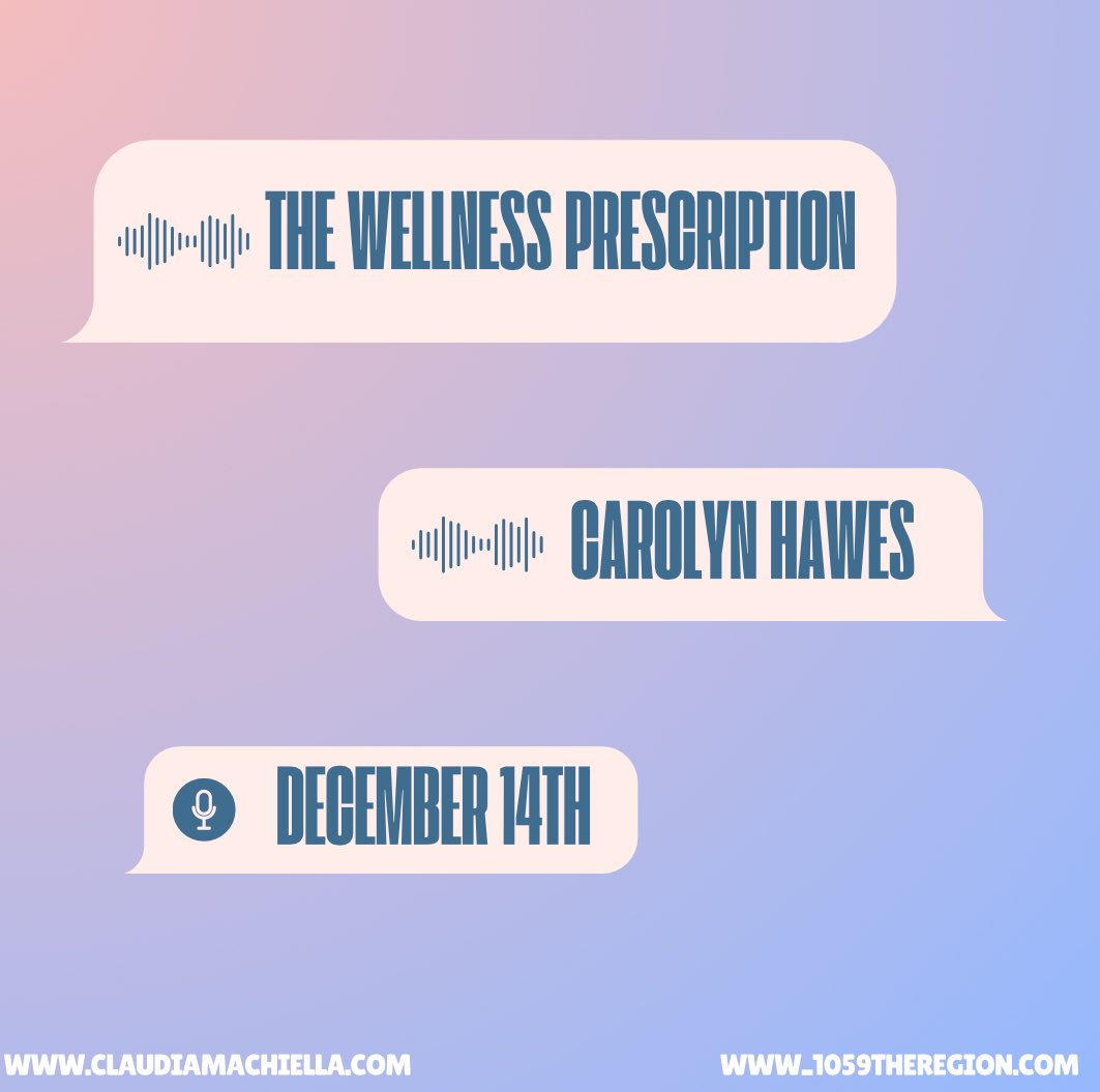 Tune in tomorrow at 10am <a href="/1059TheRegion/">105.9 The Region</a> #TheWellnessPrescription